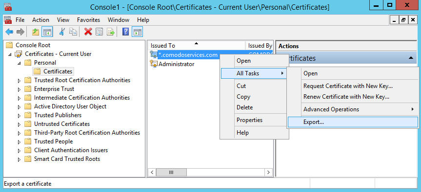 Getting certificates info in program mmc.exe
